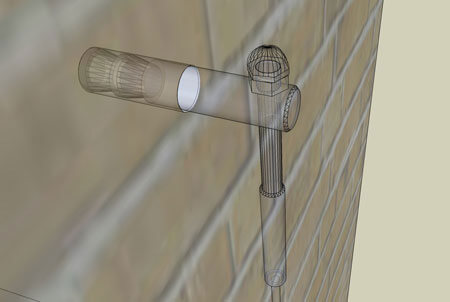 Trellis railing system with threaded studs through standoff
